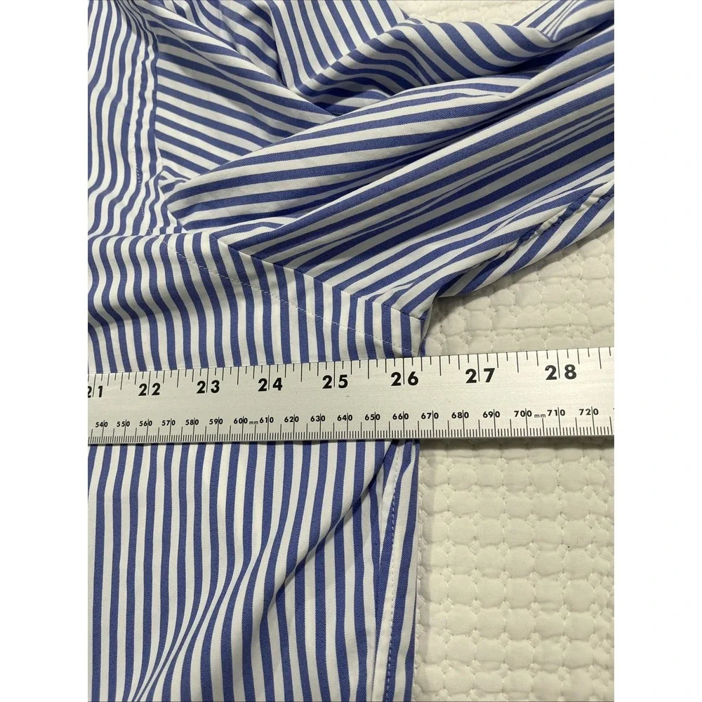 Polo Ralph Lauren Shirt Mens 2XL Blue Stripe Classic Fit Performance Long Sleeve